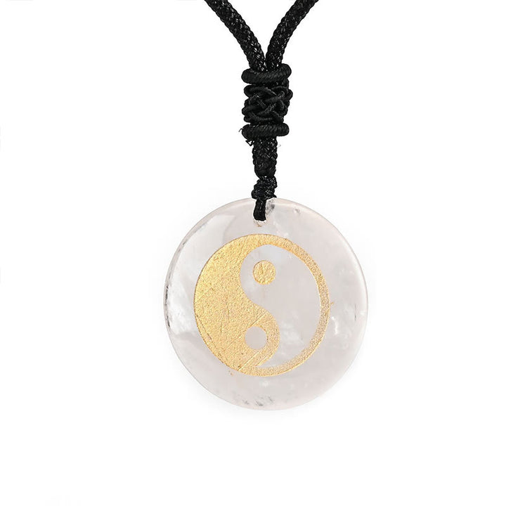 Buddha-Steine, verschiedene Kristalle, Amethyst, Tigerauge, grüner Aventurin, Yin Yang, spiritueller Halskettenanhänger