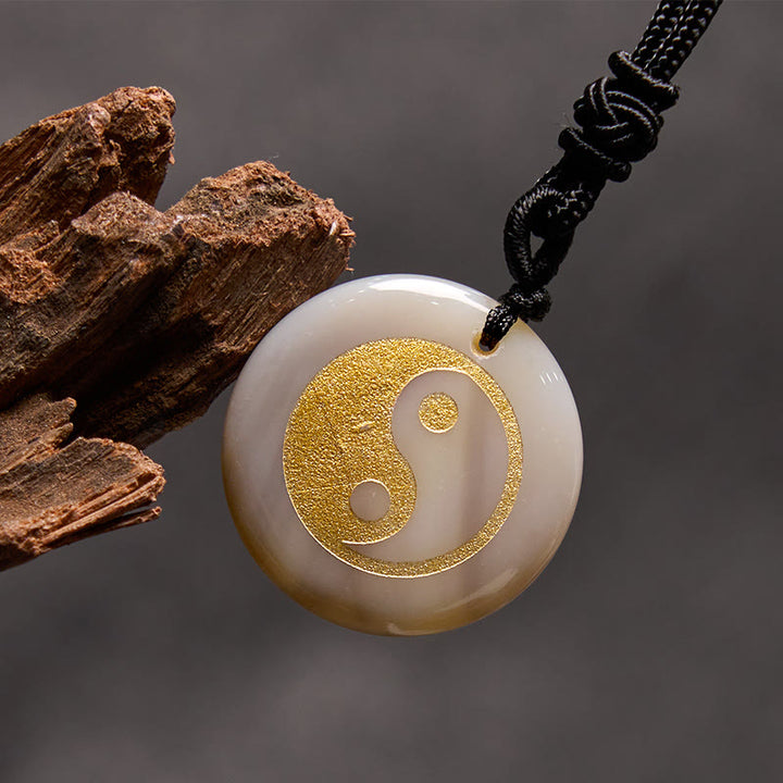 Buddha-Steine, verschiedene Kristalle, Amethyst, Tigerauge, grüner Aventurin, Yin Yang, spiritueller Halskettenanhänger