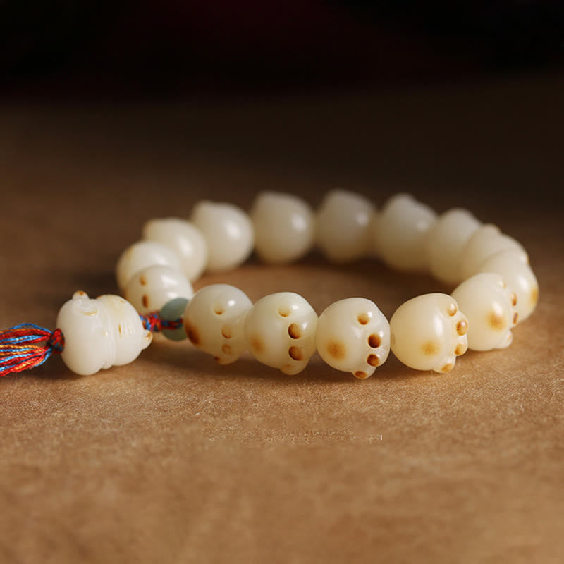 Buddha Stones Niedliches Glückskatzen-Bodhi-Samen-Katzenpfoten-Harmonie-Armband - image 3