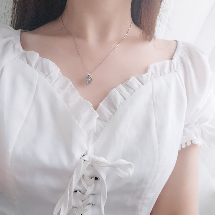 Buddha Stones Halskettenanhänger aus 925er-Sterlingsilber, Mondstein, Liebesplanet, drehbares Muster - image 9