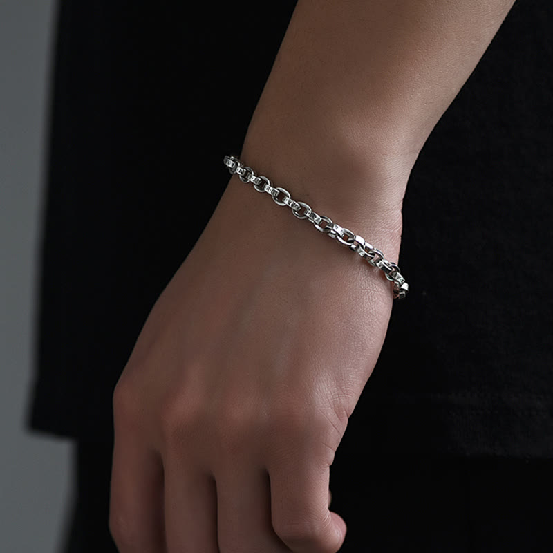 Buddha Stones 925 Sterling Silber Om Mani Padme Hum geschnitztes Design Kreativität Metallarmband - image 11