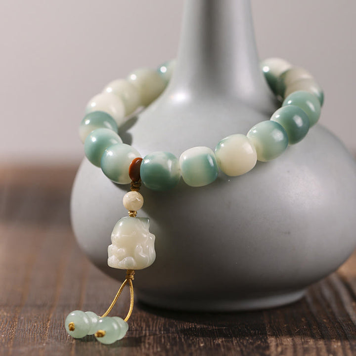 Buddha Stones, Farbverlauf, Bodhi-Samen, neunschwänziger Fuchs, Katzenpfote, Klaue, Kiefernzapfen, Friedensarmband - image 2