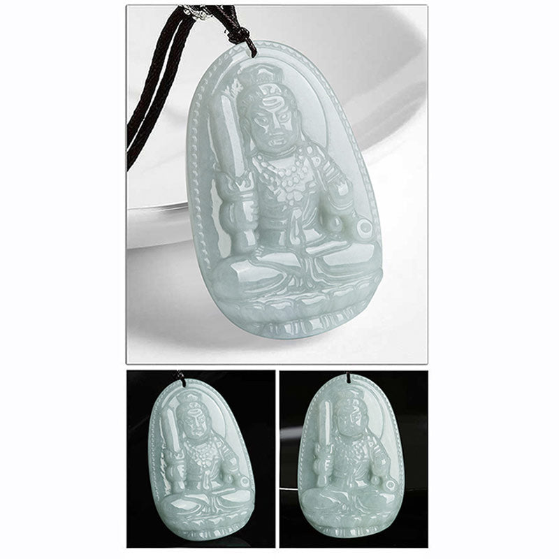 Buddha Stones Chinesisches Sternzeichen Natal Buddha Jade Reichtum Wohlstand Halskette Anhänger - image 16