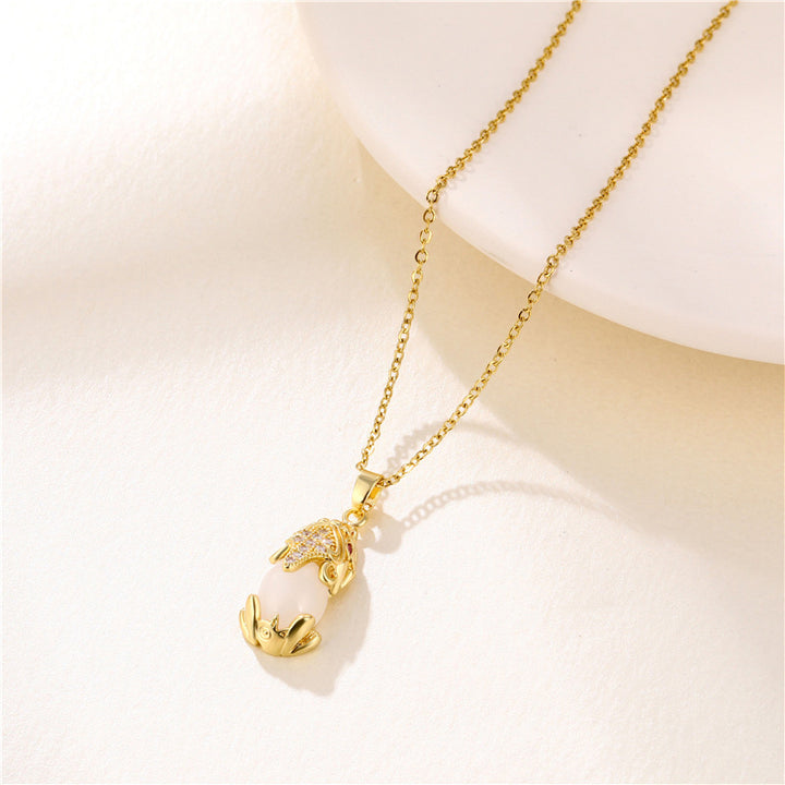 Buddha Stones Natürliche Granat Pixiu Glückskette - Weiße Jade - image 10