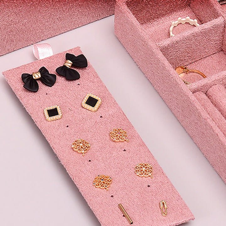 Buddha Stones, schlichtes Design, Schmuckkästchen, Organizer, zweilagige Schmuck-Aufbewahrungsbox, Flanell-Box mit Schloss - image 14