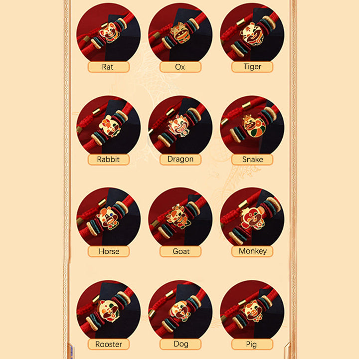 Buddha Stones Handgefertigtes geflochtenes rotes Armband aus 925er-Sterlingsilber, Jahr des Drachen, niedliches chinesisches Sternzeichen, Glück - image 23