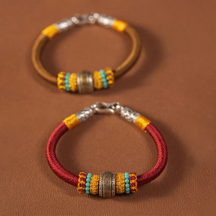 Buddha Stones Handgefertigtes tibetisches Amulett mit King-Kong-Knoten, Glücksschutz, geflochtenes Armband - image 2