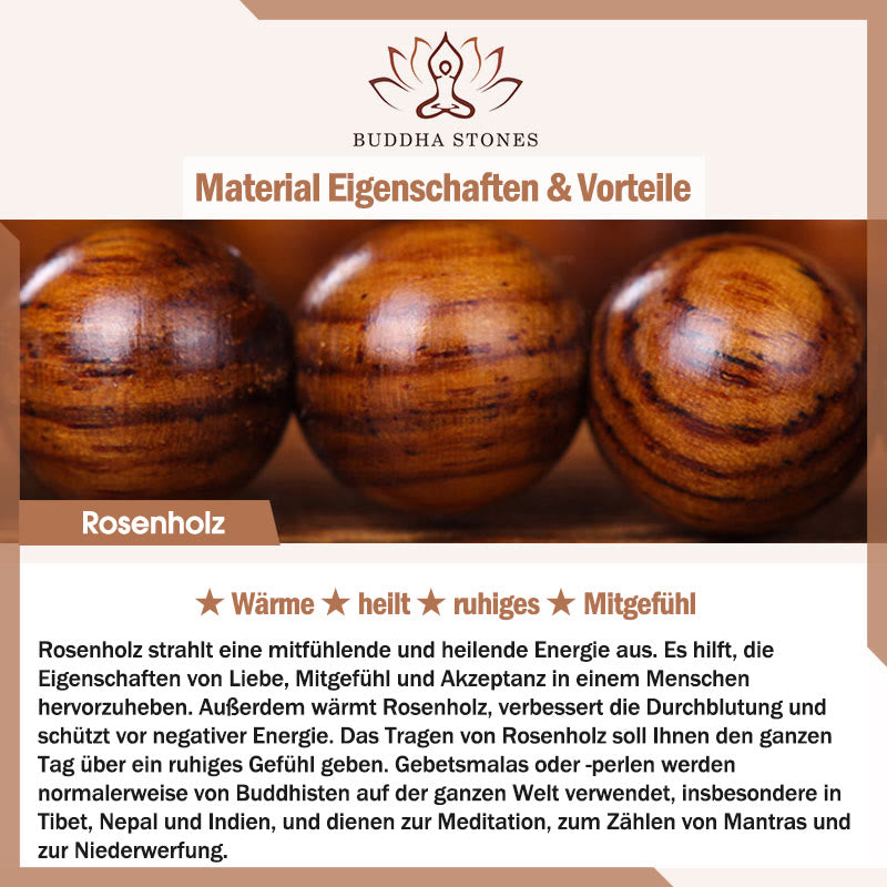 Buddha Stones Tibetisches Palisander-Gravur-Tigerschutzarmband