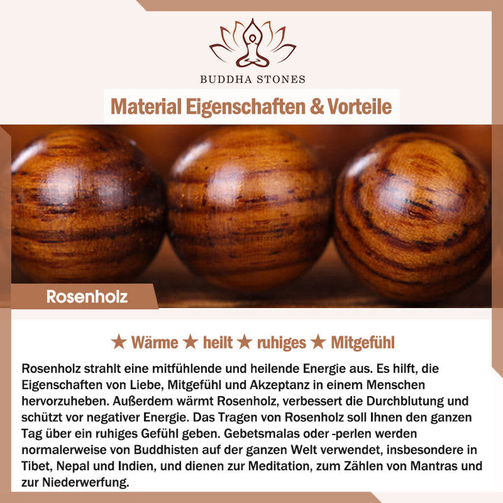 Buddha Stones Tibetisches Palisander-Gravur-Tigerschutzarmband