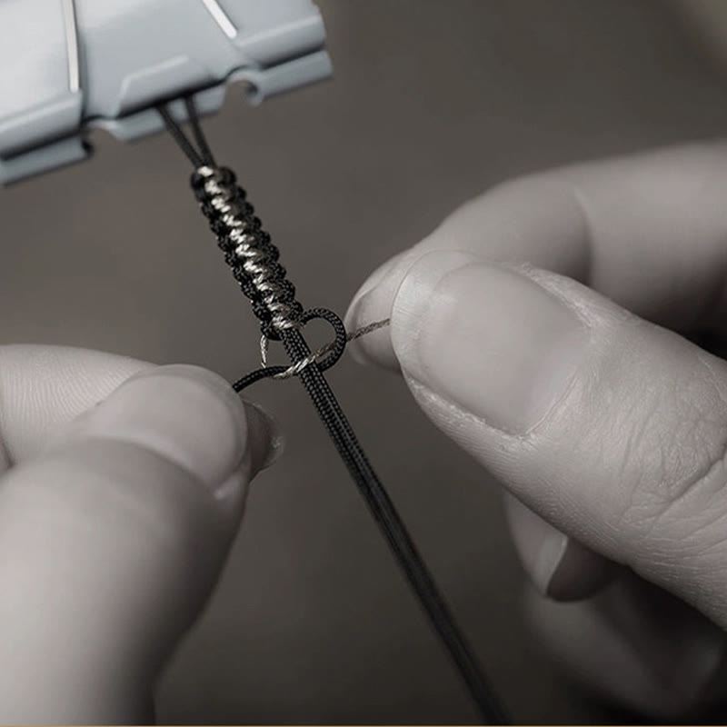 Buddha Stones Handgefertigtes tibetisches Amulett mit King-Kong-Knoten, Glücksschutz, geflochtenes Armband - image 15