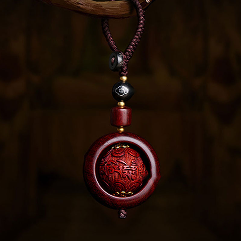 Buddha Stones, tibetisches kleines Blatt, rotes Sandelholz, Ebenholz, Glücksschutz, Rotationsdekoration - image 4