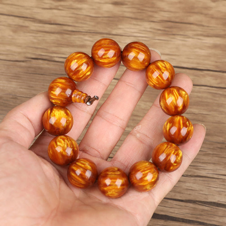 Buddha Stones Golden Sea Willow Success Positive Armband Mala - image 3