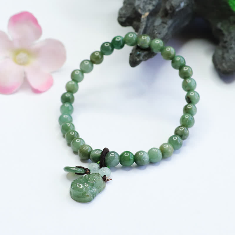 Buddha Stones Lachendes Buddha-Heilarmband aus Cyan-Jade