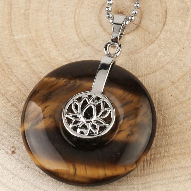 Buddha Stones, verschiedene Kristall-Amethyst-Rosa-Kristall-Lotus-Heilungs-Halsketten-Anhänger - Tigerauge - image 28