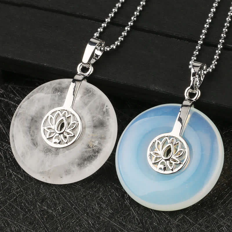 Buddha Stones, verschiedene Kristall-Amethyst-Rosa-Kristall-Lotus-Heilungs-Halsketten-Anhänger - image 5