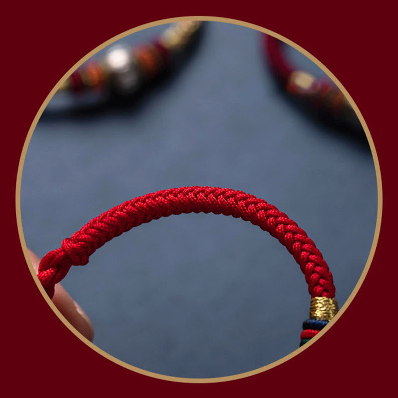 Buddha Stones 925 Sterling Silber Tibet handgefertigtes Om Mani Padme Hum Glücksschutz King Kong Knoten geflochtenes Armband