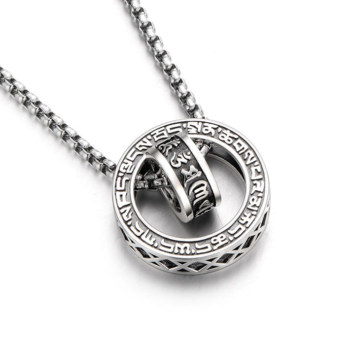 Buddha Stones, tibetischer Om Mani Padme Hum, geschnitzter Friedensreinheitsketten-Halskettenanhänger - image 4