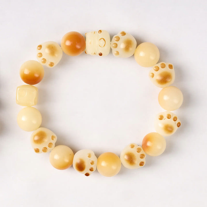 Buddha Stones Natürliches Bodhi-Samen-Sandelholz-glückliches, süßes Katzenkopf-Pfoten-Klauen-Friedensarmband - Bodhi-Samen Katzenpfote (Handgelenkumfang 14–17 cm) - image 13