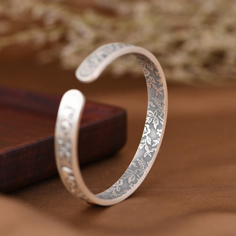 Buddha Stones 999 Sterling Silber Elefant Stärke Weisheit Armband Manschettenarmreif - image 6