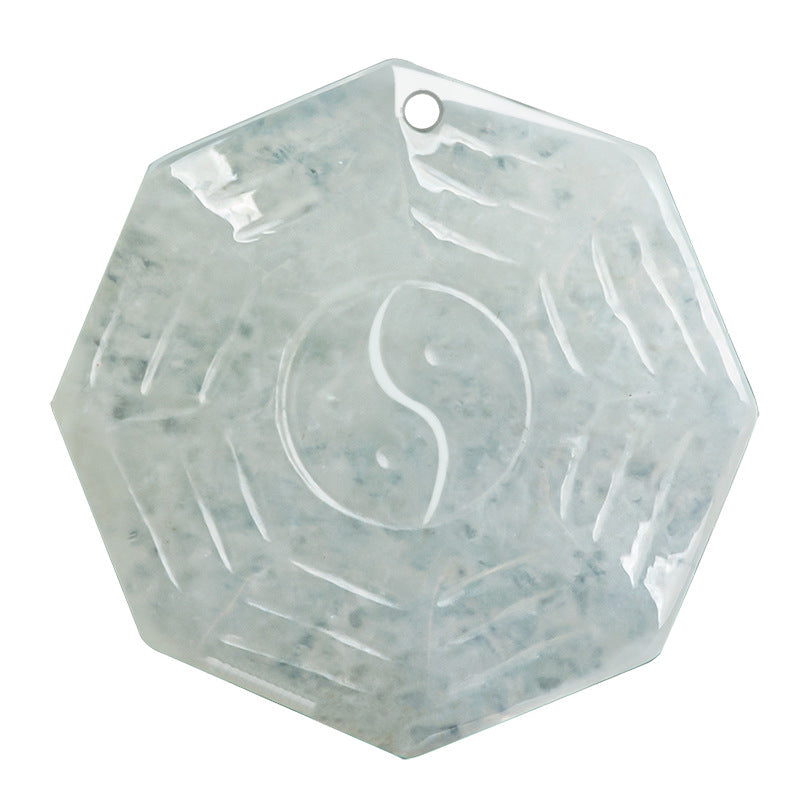 Natürlicher Jade Bagua Yin Yang Glückskettenanhänger - image 9