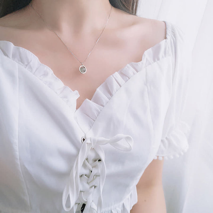 Buddha Stones Halskettenanhänger aus 925er-Sterlingsilber, Mondstein, Liebesplanet, drehbares Muster - image 11