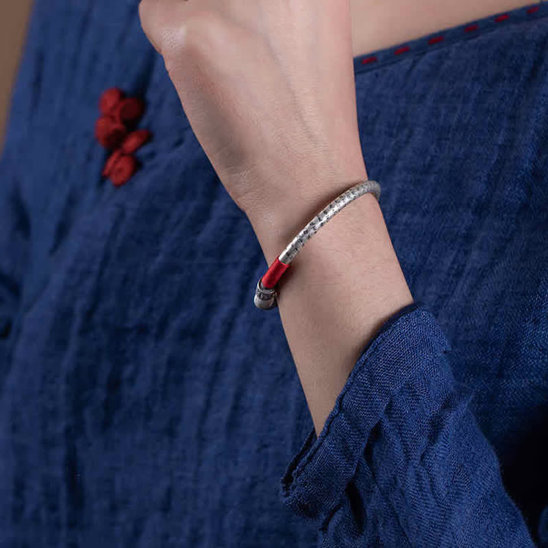 Buddha Stones Tibet Om Mani Padme Hum Luck Red String Armband Armreif