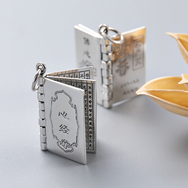 990 Sterling Silber Herz Sutra Großes Mitgefühl Shurangama Mantra Lotus Vajra Frieden Halskette Anhänger - image 14