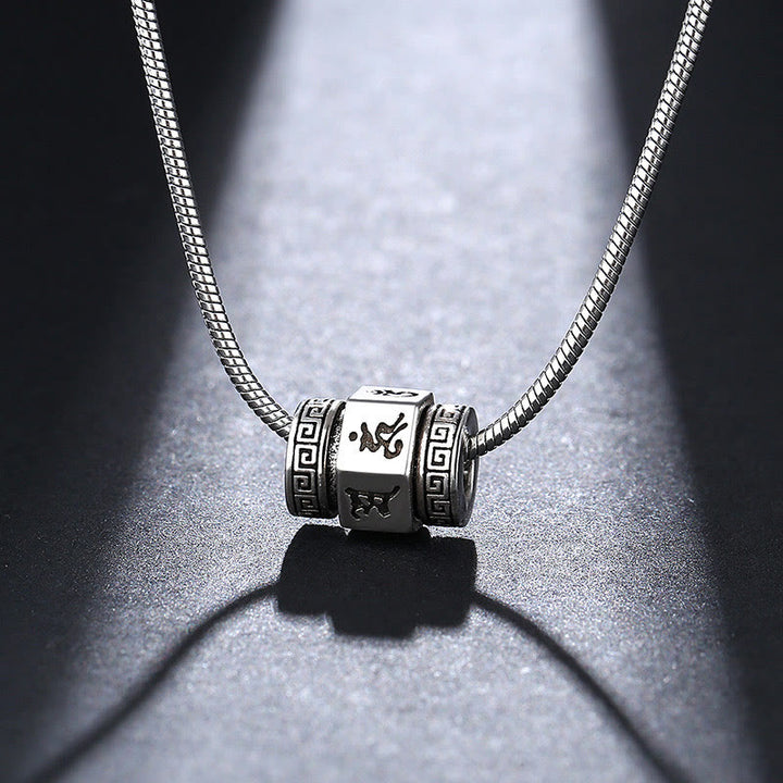 Buddha Stones, tibetische Om Mani Padme Hum Peace-Halskette, drehbarer Anhänger - Om Mani Padme Hum & 55 cm Kette - image 1