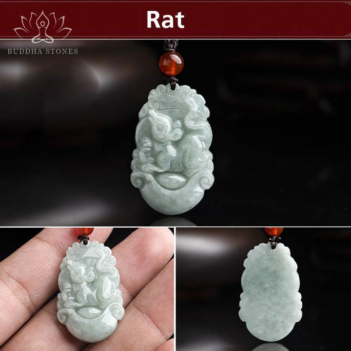 Buddha Stones, natürliche Jade, 12 chinesische Sternzeichen, Erfolgs-Anhänger-Halskette - image 7