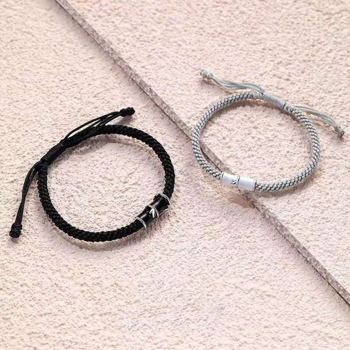 Buddha-Stein-Armband mit Bambusmuster, Heilseil für Paare