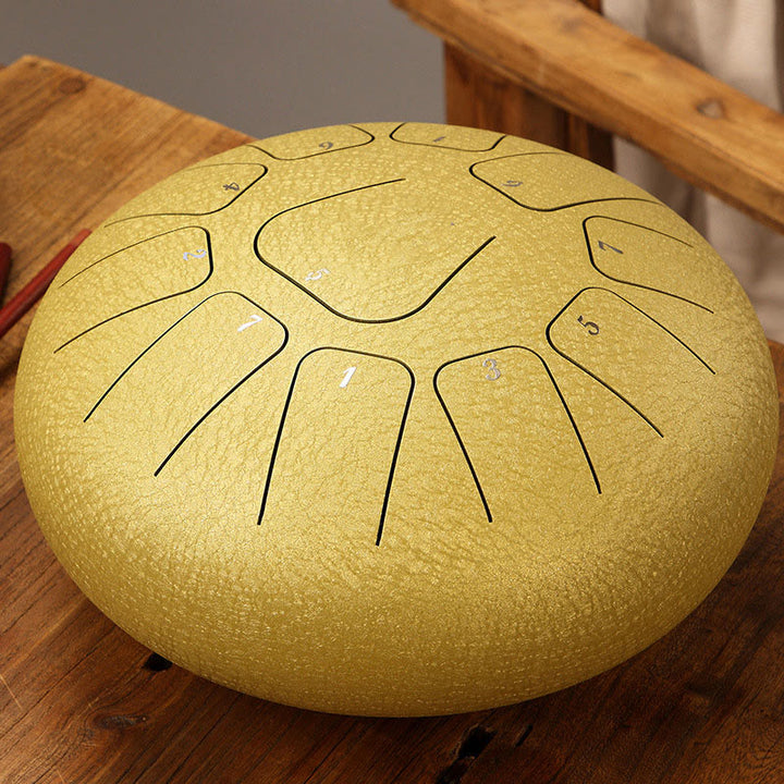 Buddha Stones Steel Tongue Drum Sound Heilung Achtsamkeit Meditation Yoga Drum Kit 11 Note 8 Zoll - Gold - image 0
