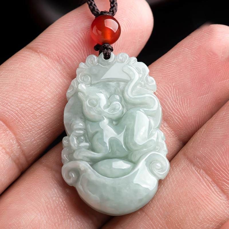 Buddha Stones, natürliche Jade, 12 chinesische Sternzeichen, Erfolgs-Anhänger-Halskette - image 5