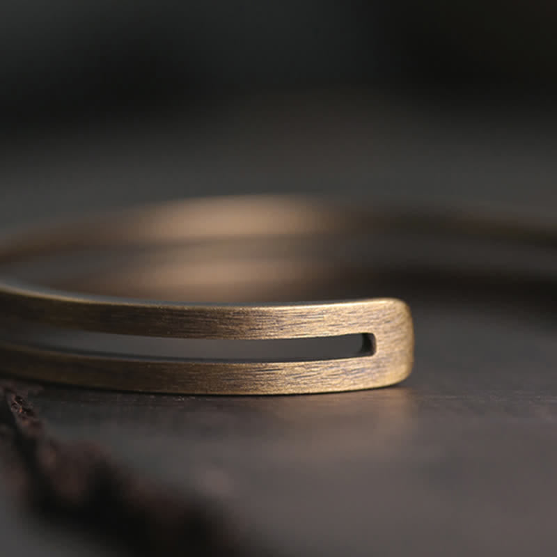 Rustikales Kupfer-Glücks-Wikinger-Manschettenarmband mit Buddha Stonesn