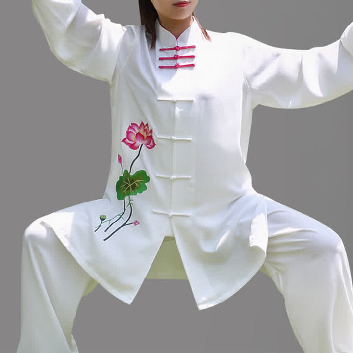 Lotusblüten-Blatt-Muster, Tai-Chi-Meditation, Gebet, spirituelle Zen-Übungskleidung, Damen-Set - image 5