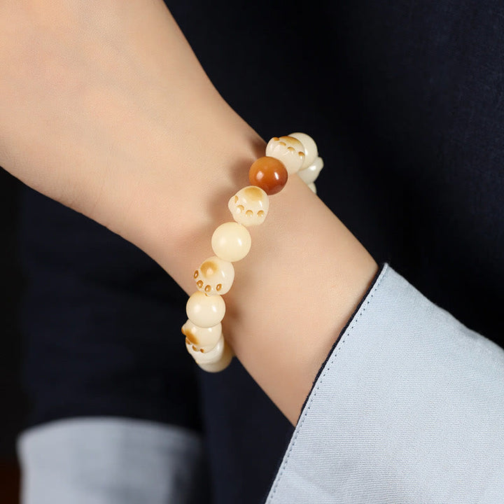 Buddha Stones Natürliches Bodhi-Samen-Sandelholz-glückliches, süßes Katzenkopf-Pfoten-Klauen-Friedensarmband - image 18