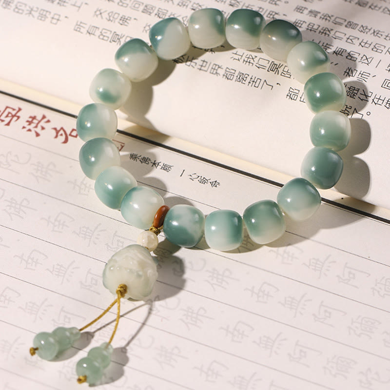 Buddha Stones, Farbverlauf, Bodhi-Samen, neunschwänziger Fuchs, Katzenpfote, Klaue, Kiefernzapfen, Friedensarmband - image 8