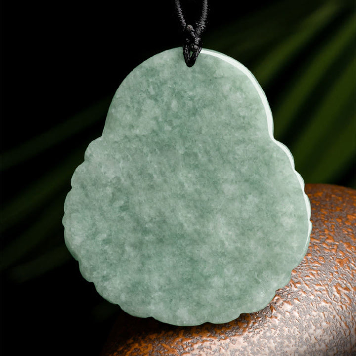 Buddha Stones, lachender Buddha, natürlicher Jade-Kupfer-Münzen-Halsketten-Anhänger - image 7