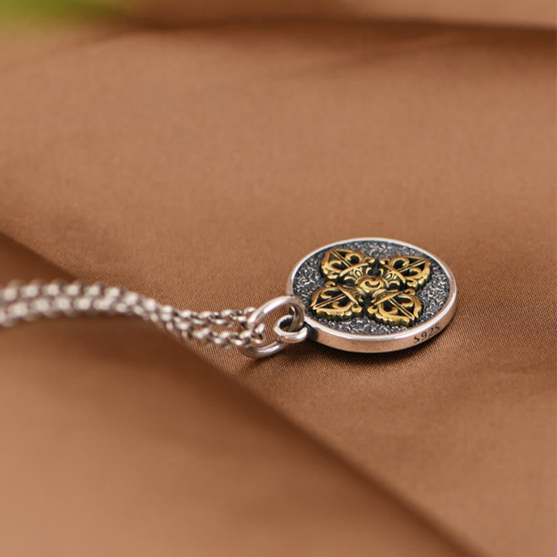 Buddha Stones 925 Sterling Silber Doppel Dorje Vajra Segen Halskette Anhänger - image 6