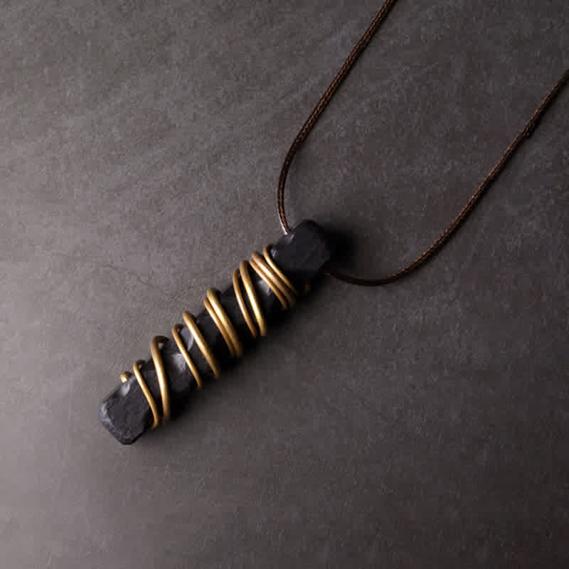 Buddha Stones Tibet Ebenholz Kupfer Balance Peace Halskette Anhänger - Ebenholz (Balance ♥ Ruhe) - image 2