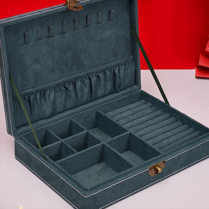 Buddha Stones, schlichtes Design, Schmuckschatulle, Organizer, einlagige Flanell-Schmuckaufbewahrungsbox mit Schloss - image 4