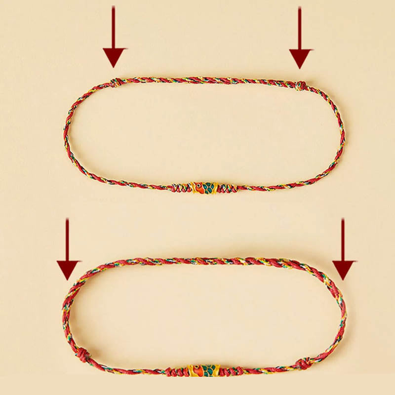 Buddha Stones Handgefertigtes Armband aus geflochtenem Seil, Koi Fish Wealth Prosperity