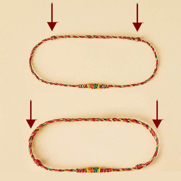 Buddha Stones Handgefertigtes Armband aus geflochtenem Seil, Koi Fish Wealth Prosperity