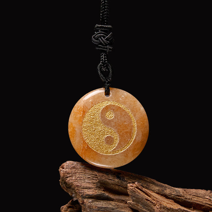 Buddha-Steine, verschiedene Kristalle, Amethyst, Tigerauge, grüner Aventurin, Yin Yang, spiritueller Halskettenanhänger