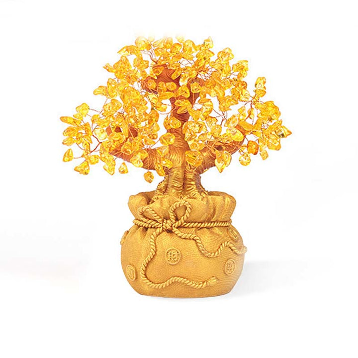 Buddha Stones Natürlicher Citrin-Geldbaum-Edelstein-Ornament – Feng Shui für Wohlstand