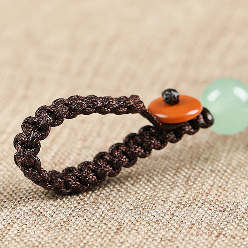 Buddha Stones, Mini-Schlüsselanhänger, kleines Blatt, rotes Sandelholz, Ebenholz, glückliche Katze, hübsches Kätzchen, Frieden, Schlüsselanhänger, Dekoration zum Aufhängen am Telefon - image 8