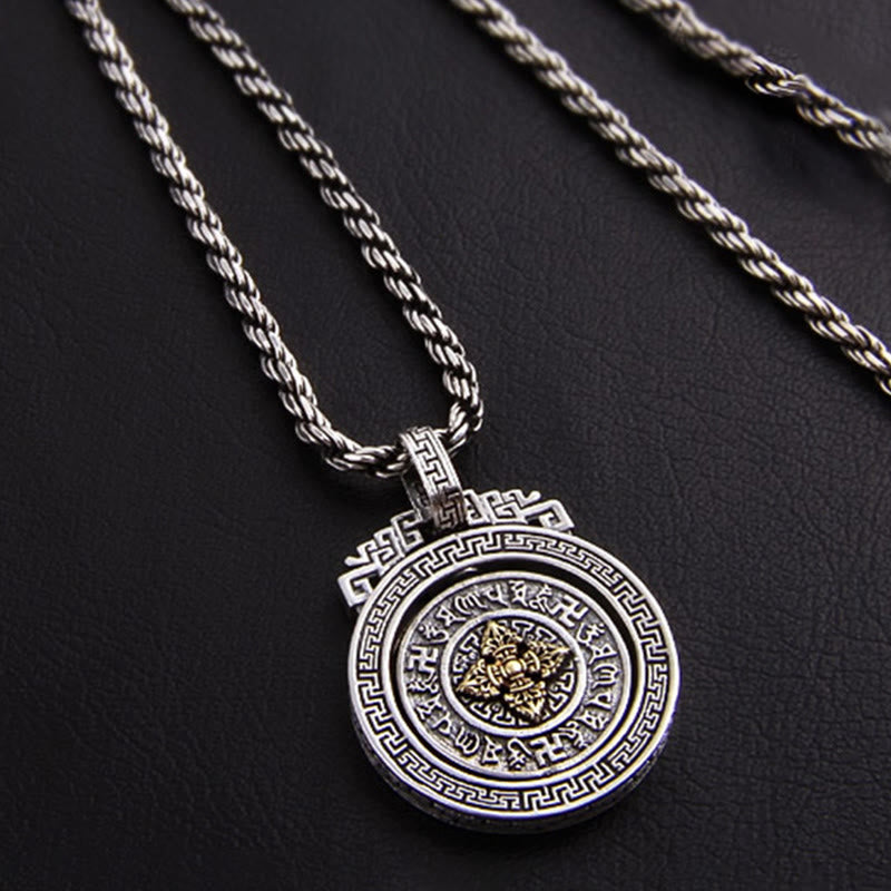 Buddha Stones, tibetischer Om Mani Padme Hum Double Dorje Vajra, drehbarer Reinheits-Friedens-Halskettenanhänger - Om Mani Padme Hum Double Dorje Vajra - image 11