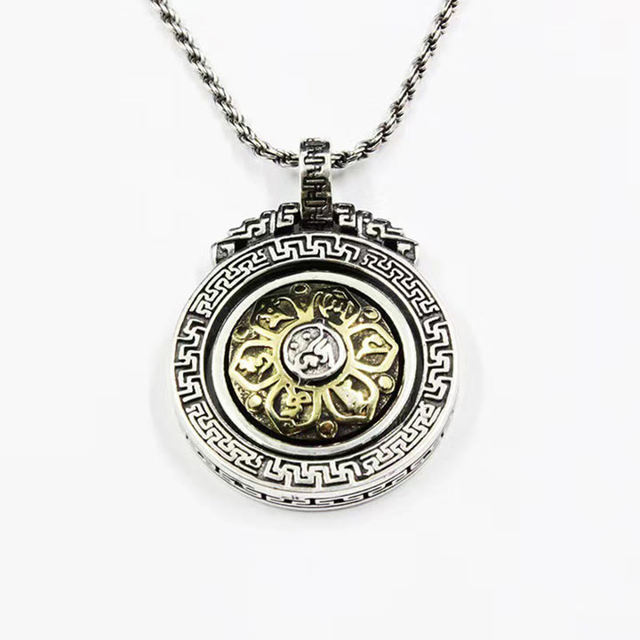 Buddha Stones, tibetischer Om Mani Padme Hum Double Dorje Vajra, drehbarer Reinheits-Friedens-Halskettenanhänger - image 10