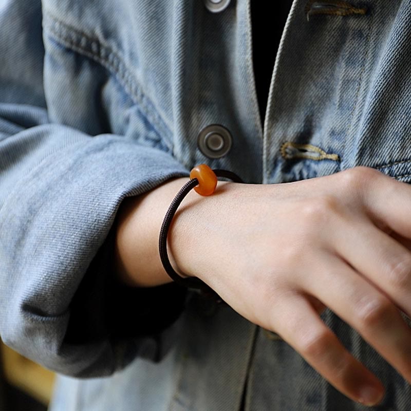 Armband mit Buddha Stonesn, 925er-Sterlingsilber, chinesisches Sternzeichen, Natal-Buddha, natürlicher Bernstein, klar, Angstgefühl - image 3