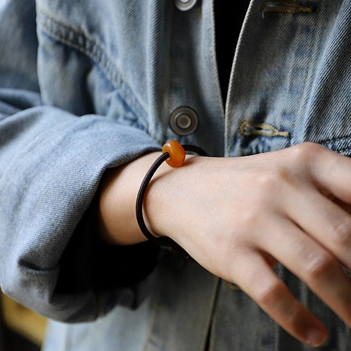 Armband mit Buddha Stonesn, 925er-Sterlingsilber, chinesisches Sternzeichen, Natal-Buddha, natürlicher Bernstein, klar, Angstgefühl - image 3
