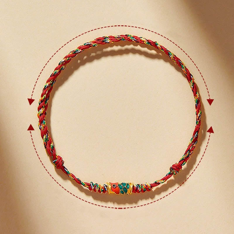 Buddha Stones Handgefertigtes Armband aus geflochtenem Seil, Koi Fish Wealth Prosperity